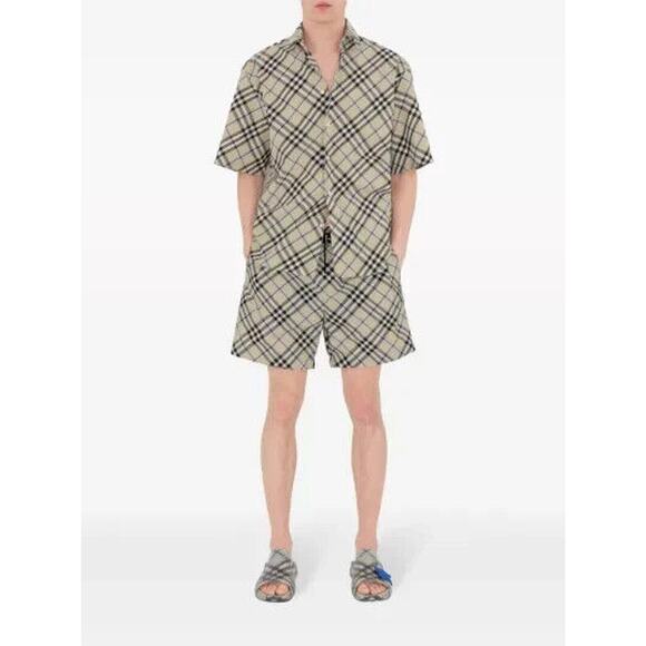 BURBERRY STINGRAY GRAY RUBBER CHECK WITH CHARM LOGO SANDALS SLIDES 8 41 ITALY - Picture 2 of 16